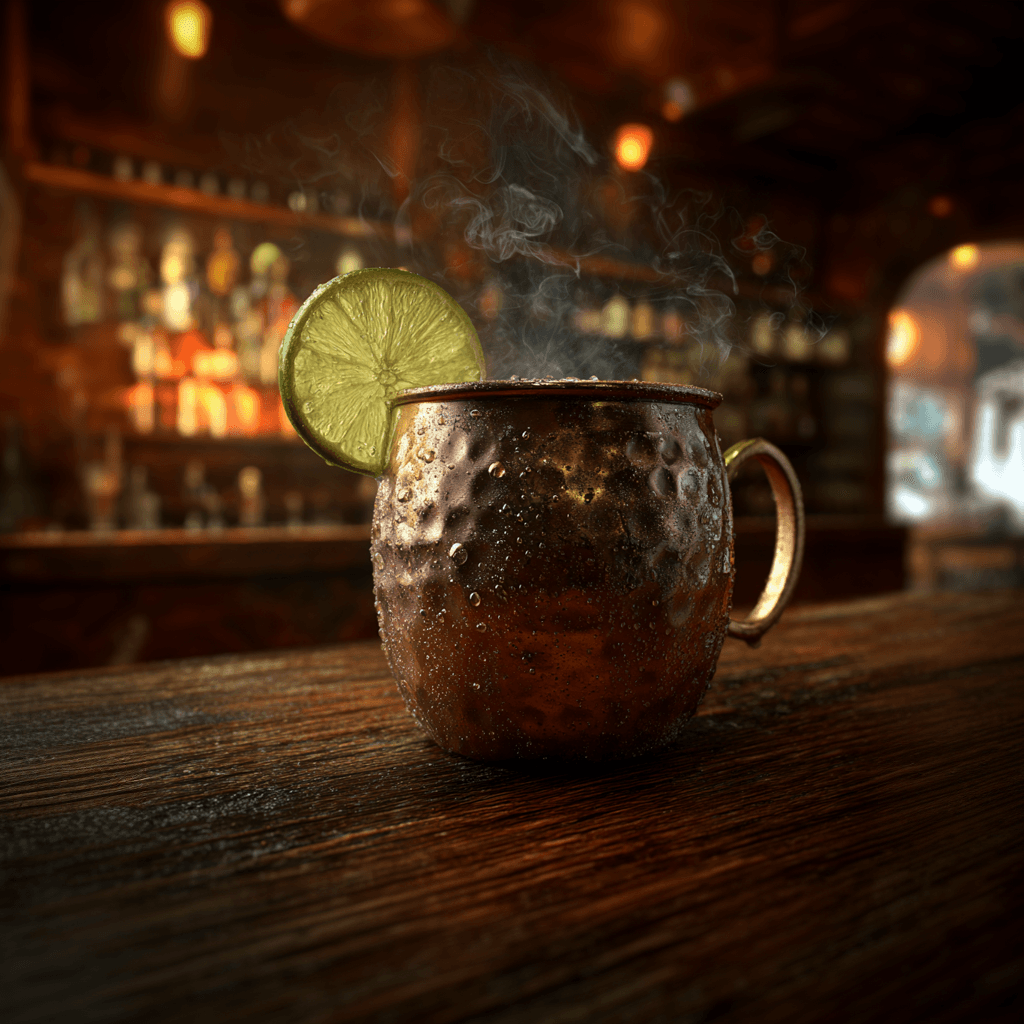 SmokeTop cocktail smoker creating beautiful smoke effect with Moscow Mule cocktail